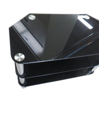 31.5"W Black Glass Table