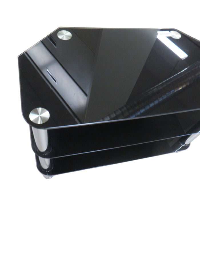 31.5"W Black Glass Table