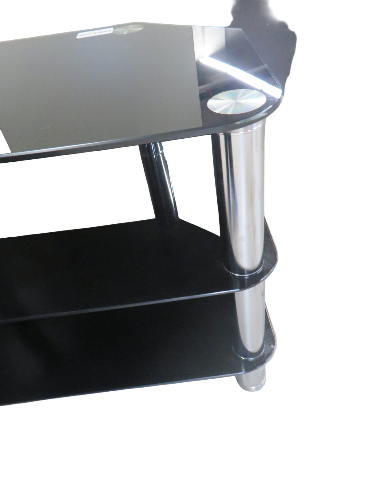 31.5"W Black Glass Table