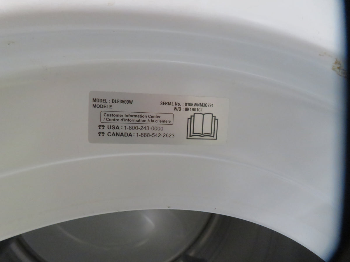27"W Electric Front Load Dryer in White