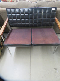 41"W Double Chair With Metal Legs