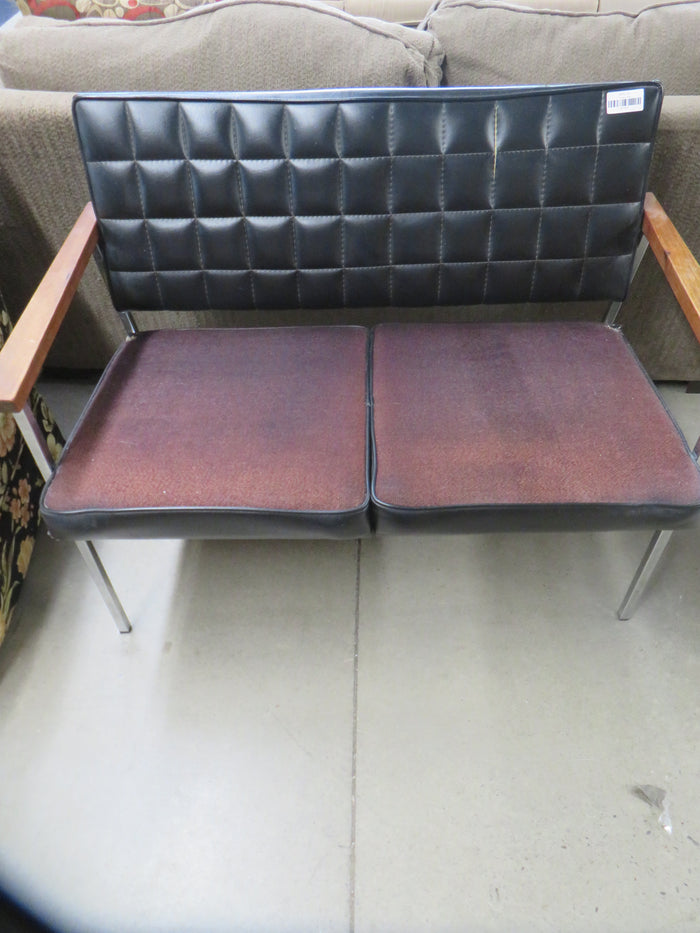 41"W Double Chair With Metal Legs