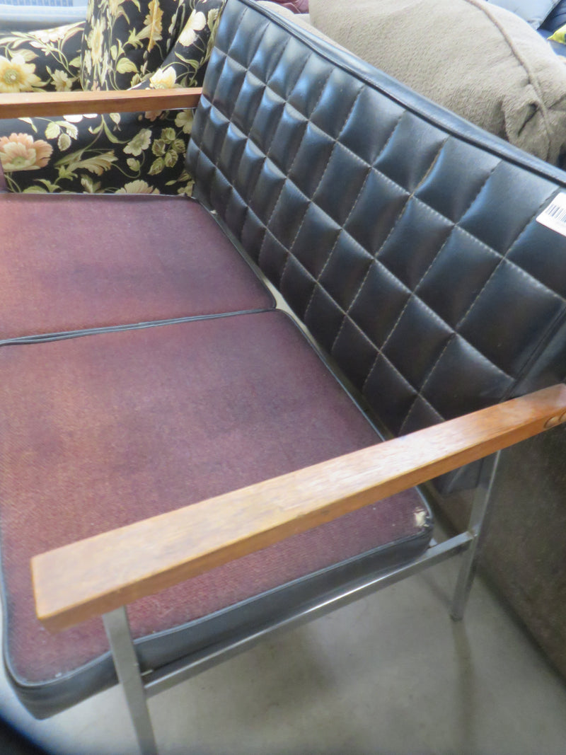 41"W Double Chair With Metal Legs