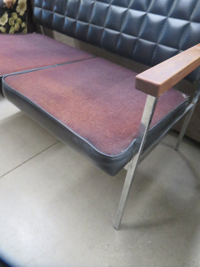 41"W Double Chair With Metal Legs