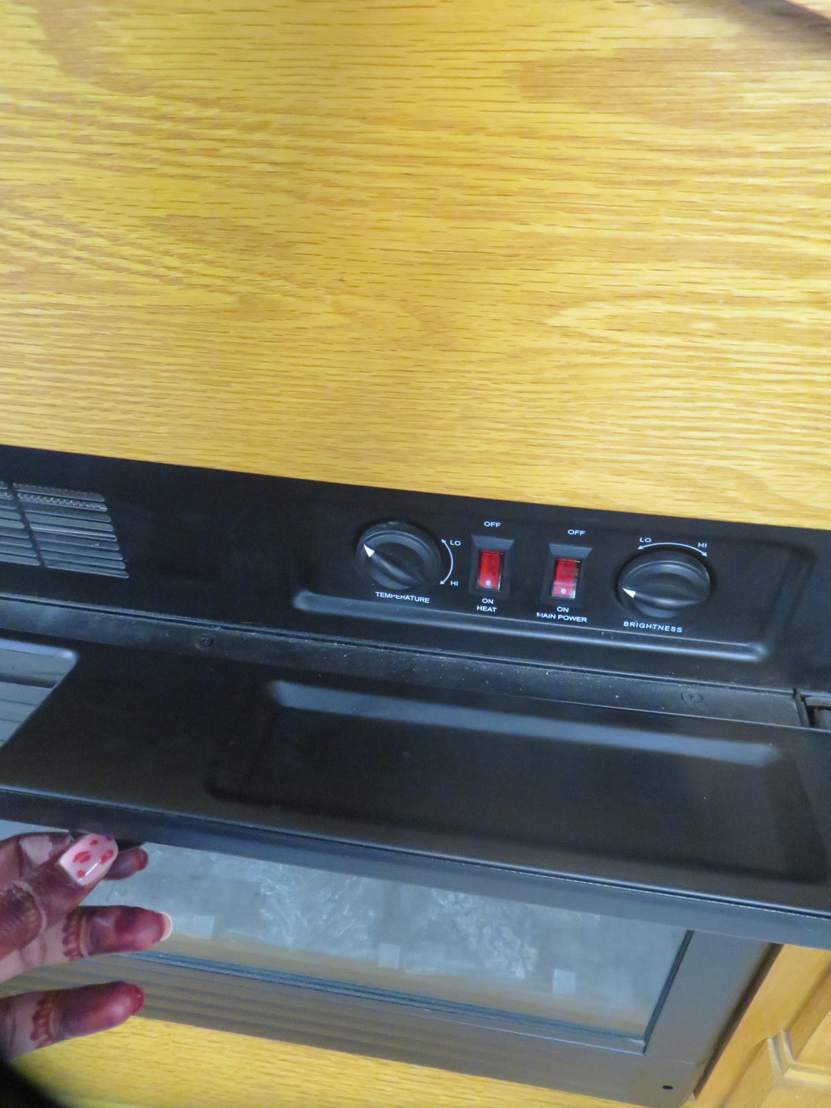 40"W Fire Wooden Place