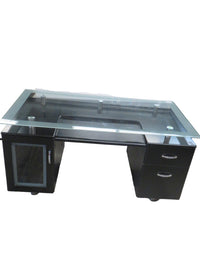 59"W Black Office Table
