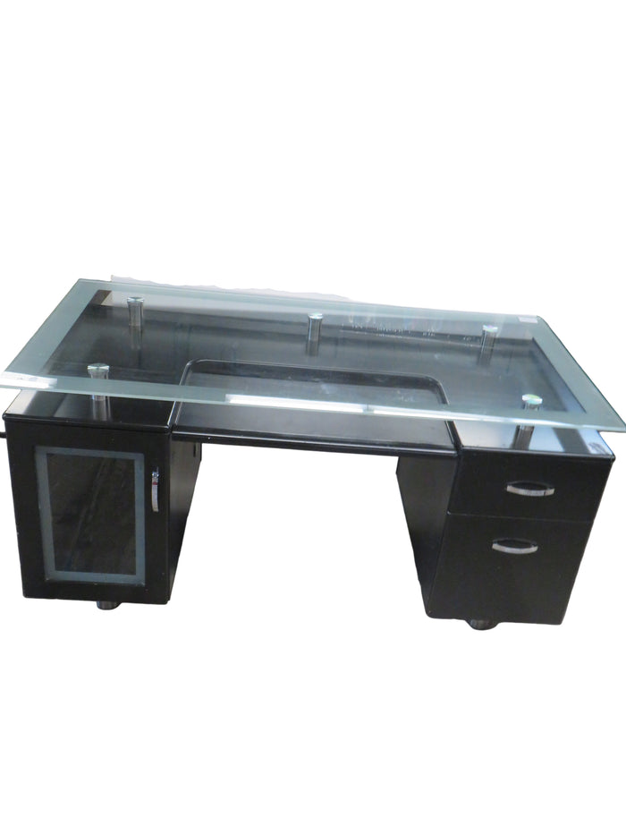 59"W Black Office Table