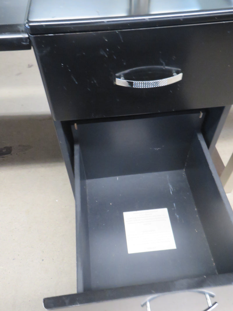 59"W Black Office Table