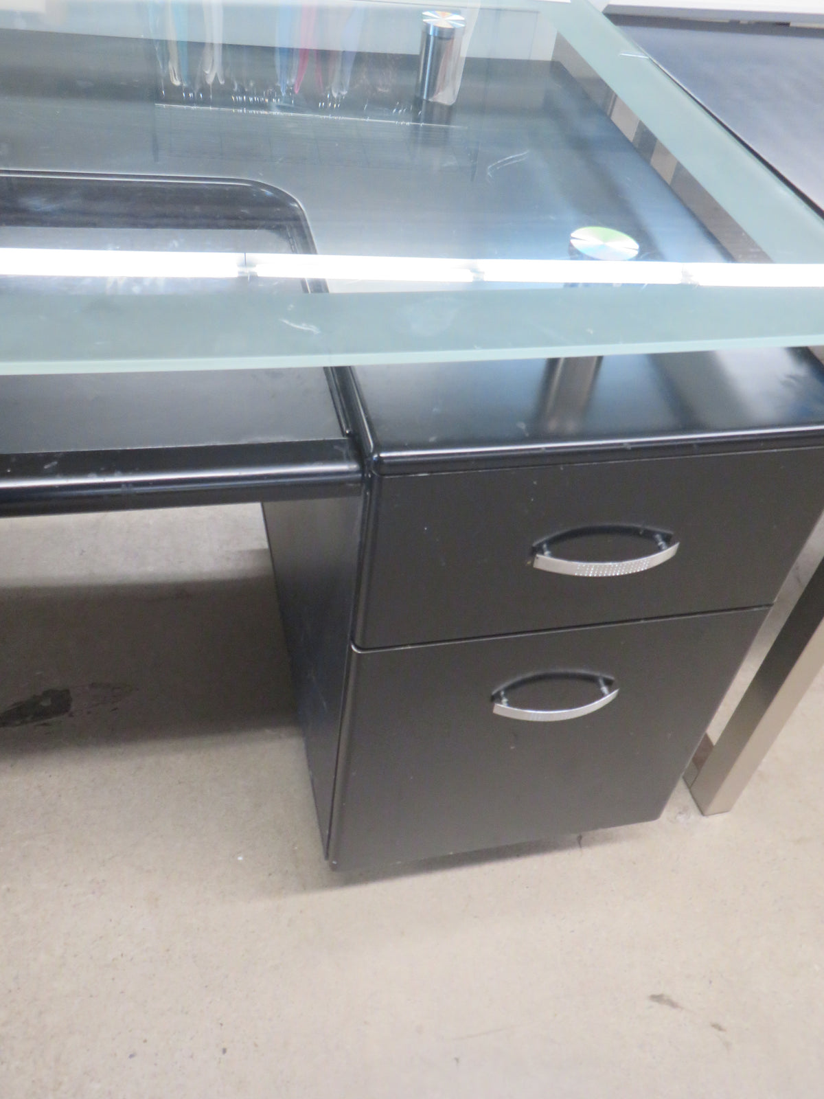59"W Black Office Table