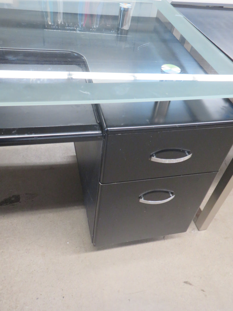 59"W Black Office Table