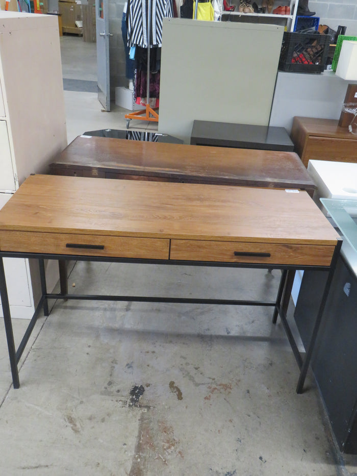47.5"W Wood Office Table With Metal Frame