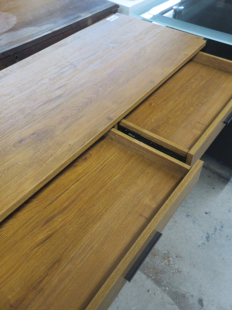 47.5"W Wood Office Table With Metal Frame