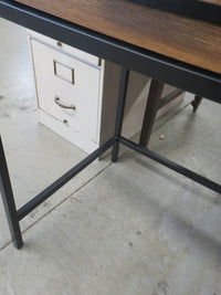47.5"W Wood Office Table With Metal Frame