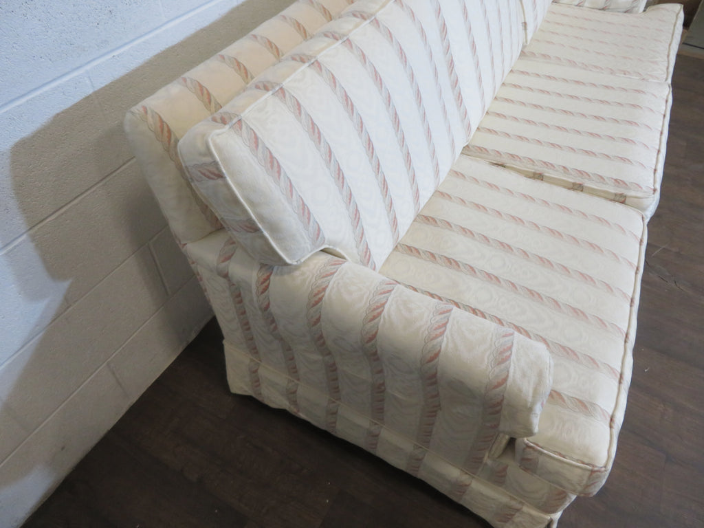 3-Seat Sofa - Cream with Pink Stripes