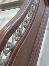 66"W Antique Wooden Bed Frame - Queen