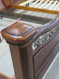 66"W Antique Wooden Bed Frame - Queen