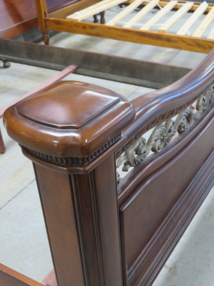 66"W Antique Wooden Bed Frame - Queen