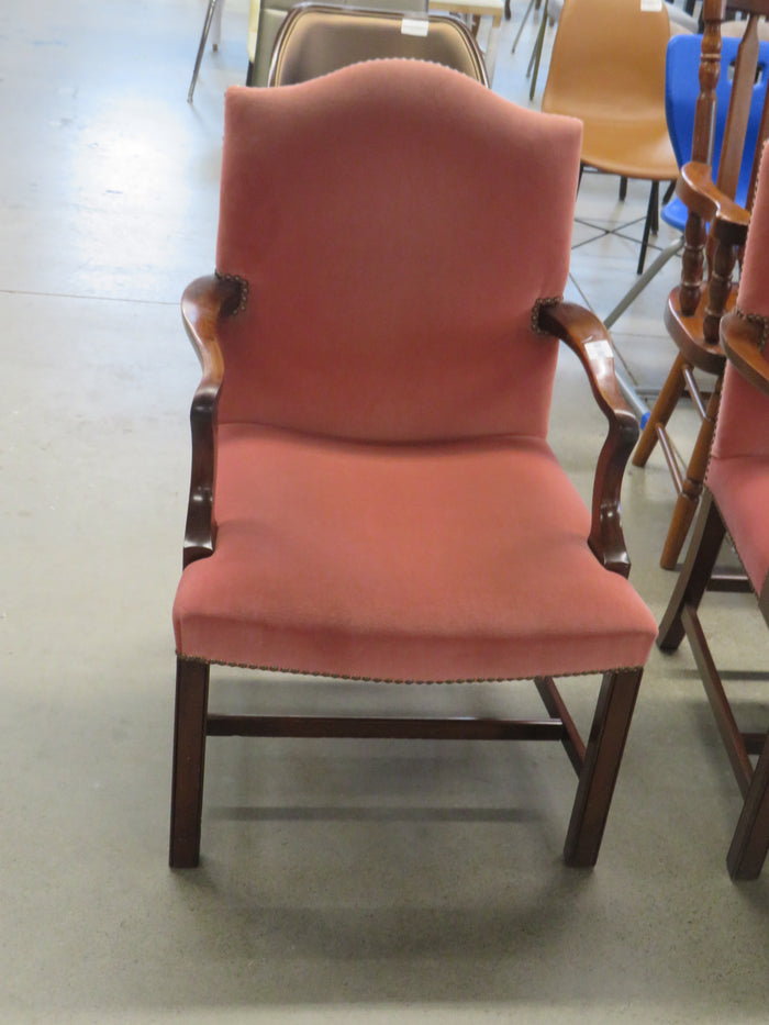 24"W Wooden Chair With Pinkesh Fabric