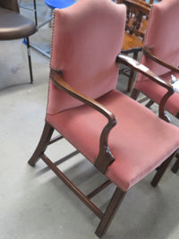 24"W Wooden Chair With Pinkesh Fabric
