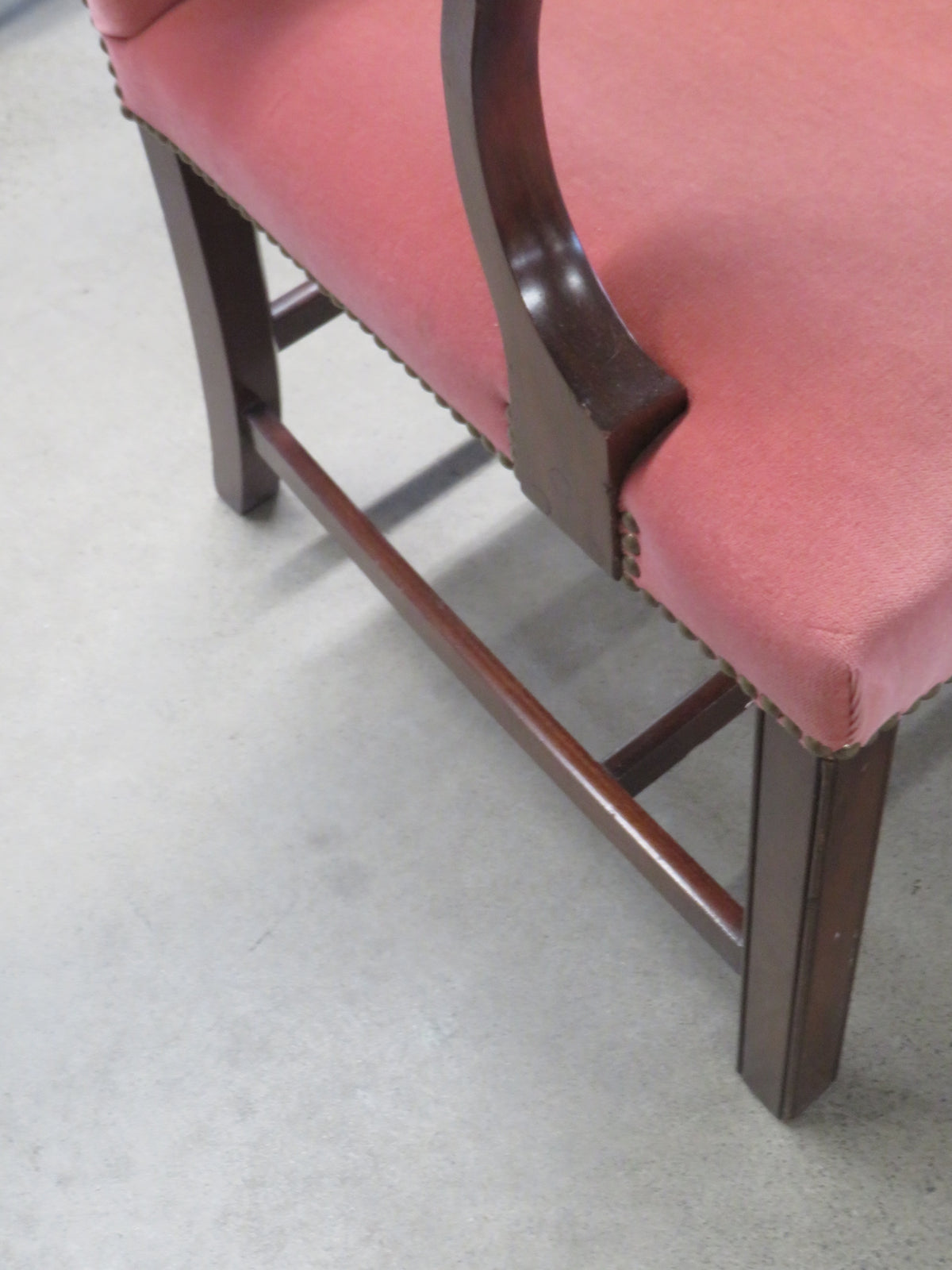 24"W Wooden Chair With Pinkesh Fabric