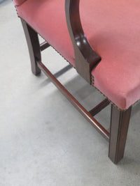24"W Wooden Chair With Pinkesh Fabric
