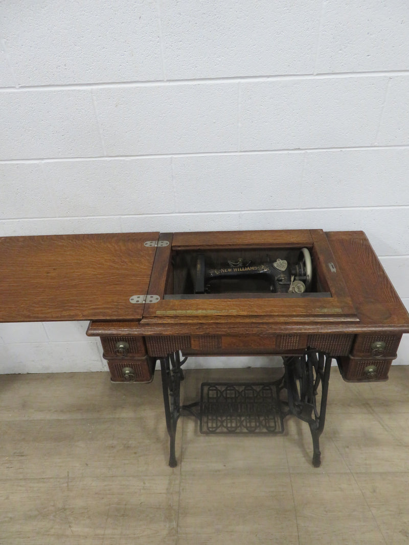 Antique Sewing Machine and Table