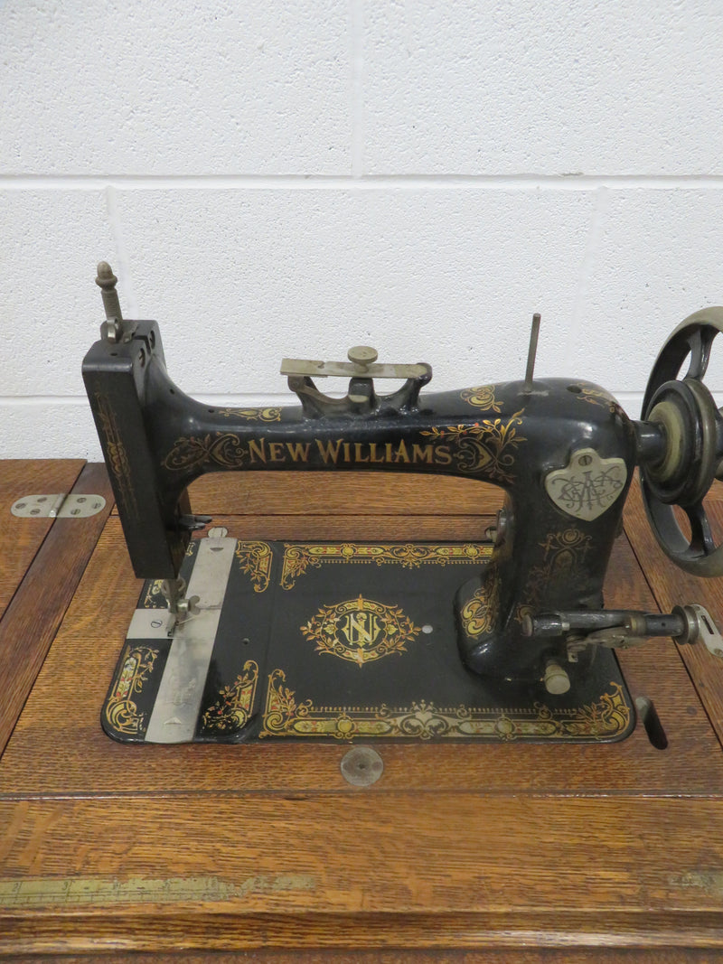 Antique Sewing Machine and Table