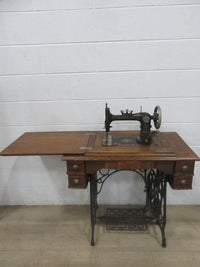 Antique Sewing Machine and Table