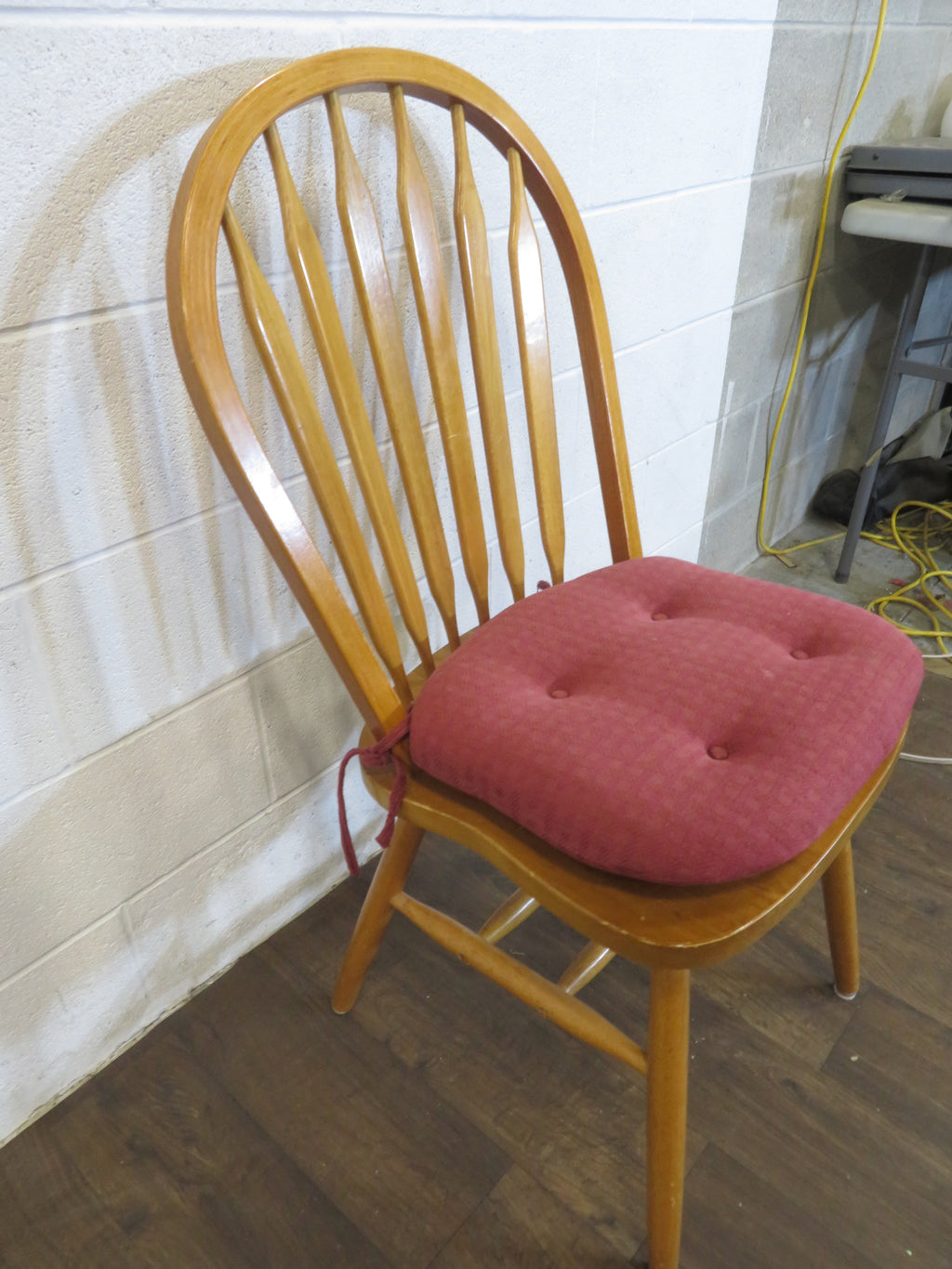 Wooden Windsor Chair with Cushion