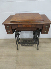 Antique Sewing Machine and Table