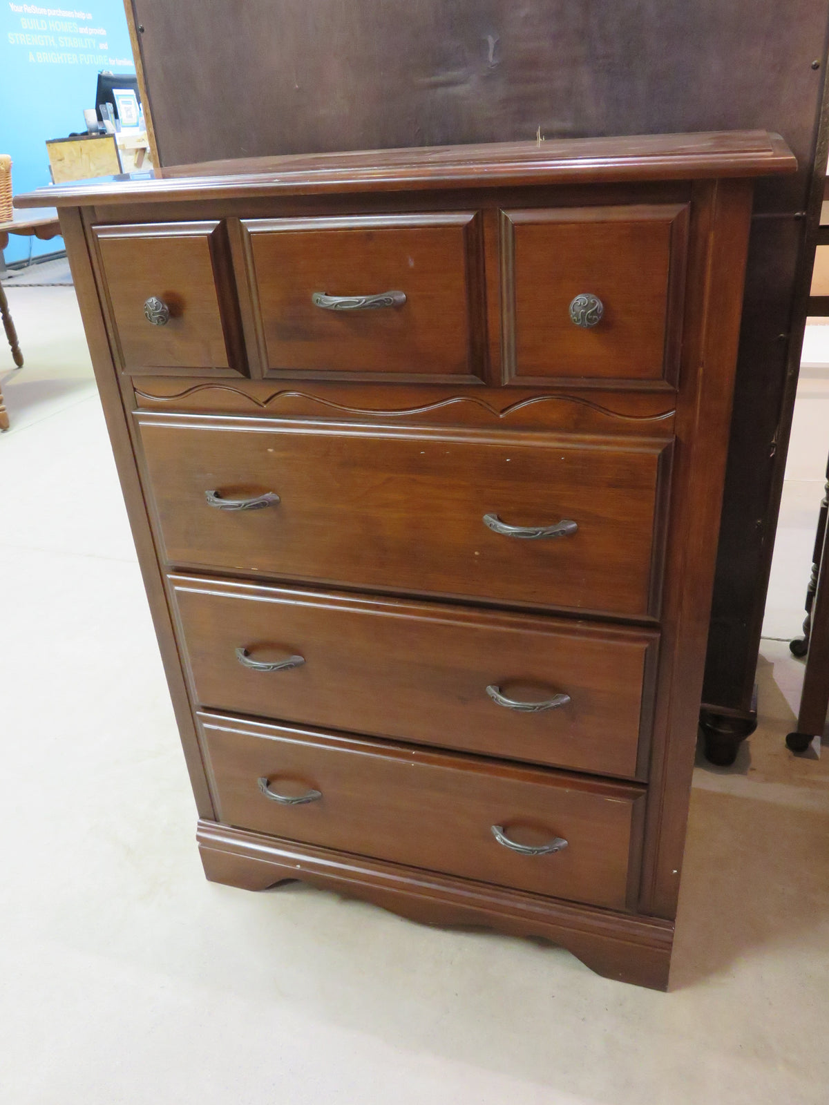 Dark Brown Dresser with 4 Drawers