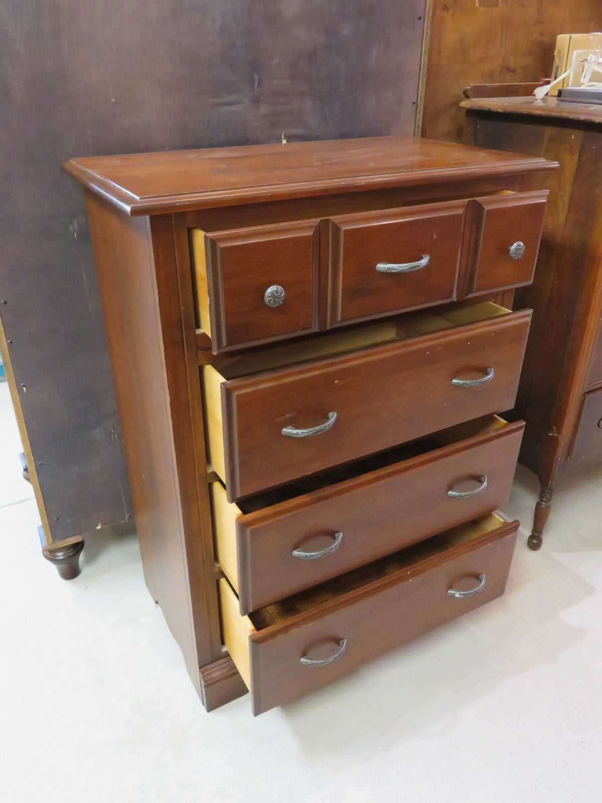 Dark Brown Dresser with 4 Drawers