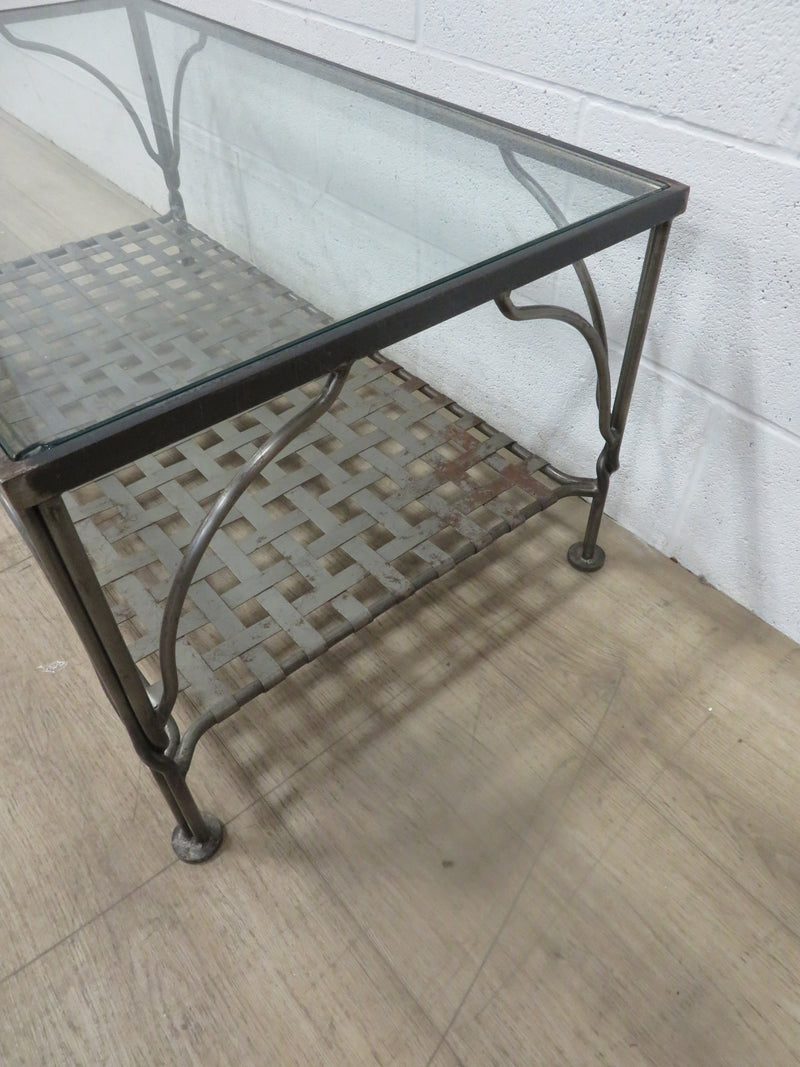 Steel Coffee Table with Glass Top