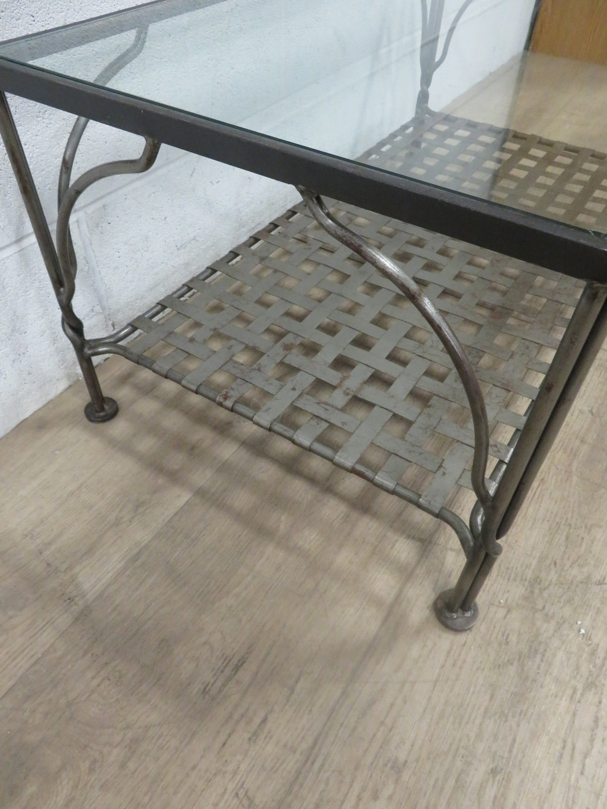 Steel Coffee Table with Glass Top