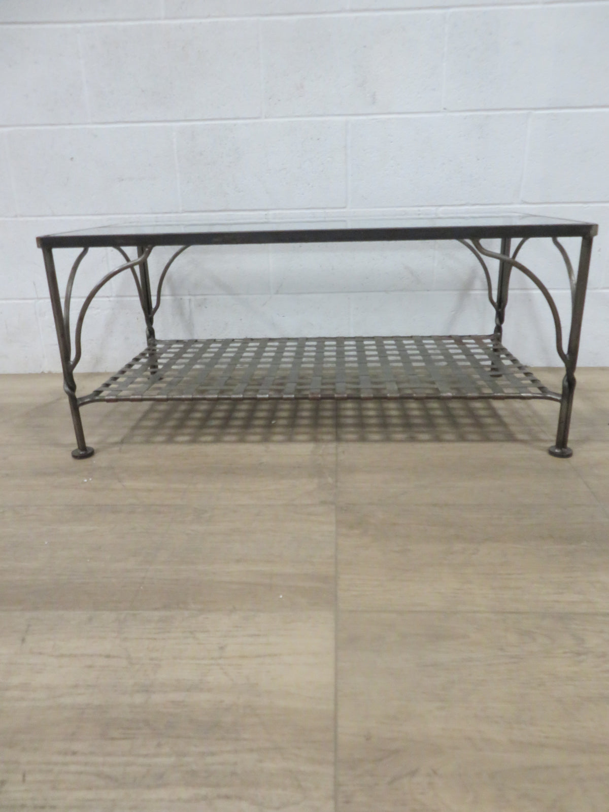 Steel Coffee Table with Glass Top