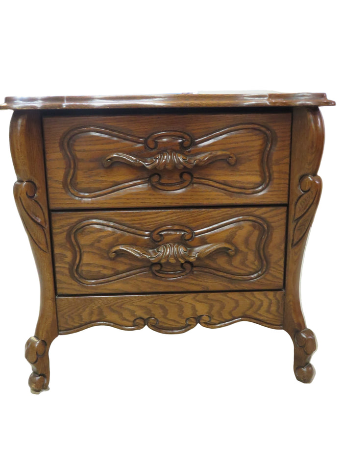 Wood Nightstand with 2 Drawers
