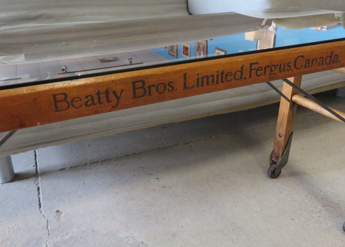 Repurposed Antique Folding Table with Glass Top