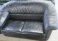 Black Leather Love-seat