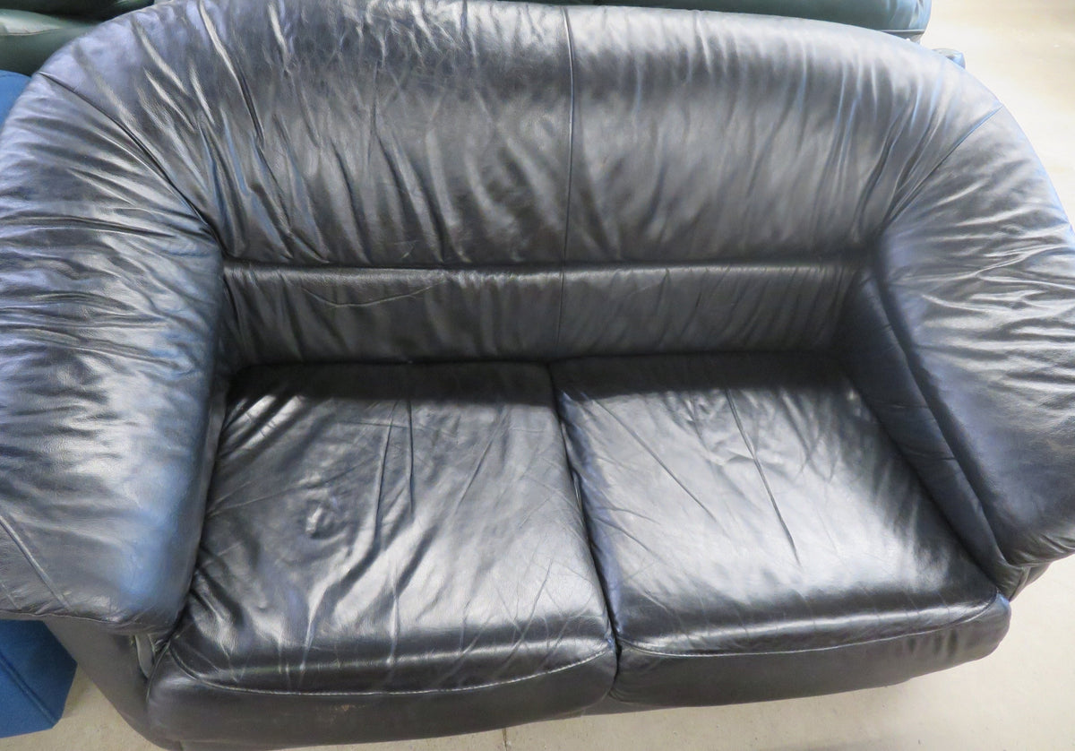 Black Leather Love-seat