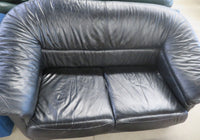 Black Leather Love-seat