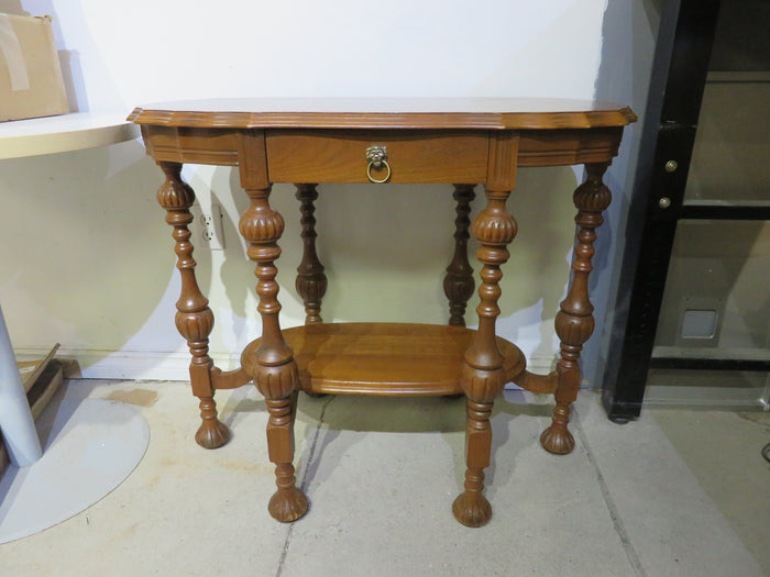 Carved Inlay Top Side End Table