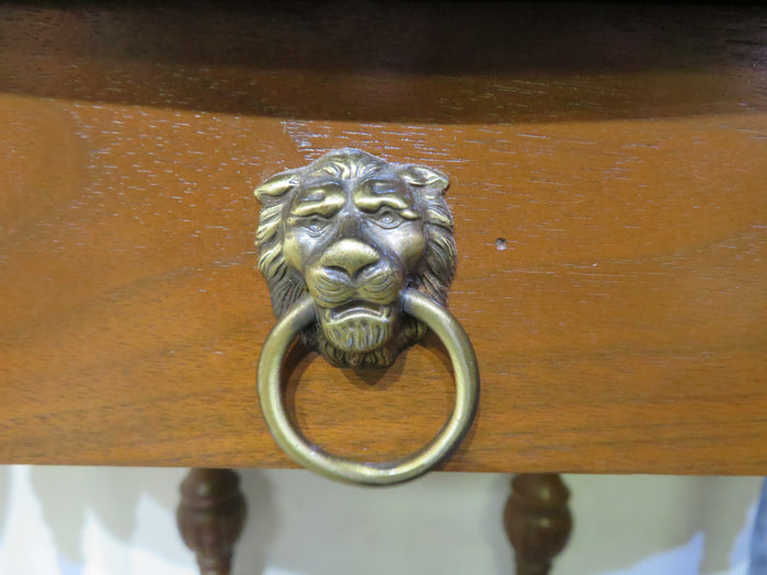 Vintage Carved Inlay Top Side End Table