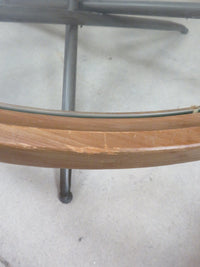 Glass-Top Coffee Table with Metal Legs