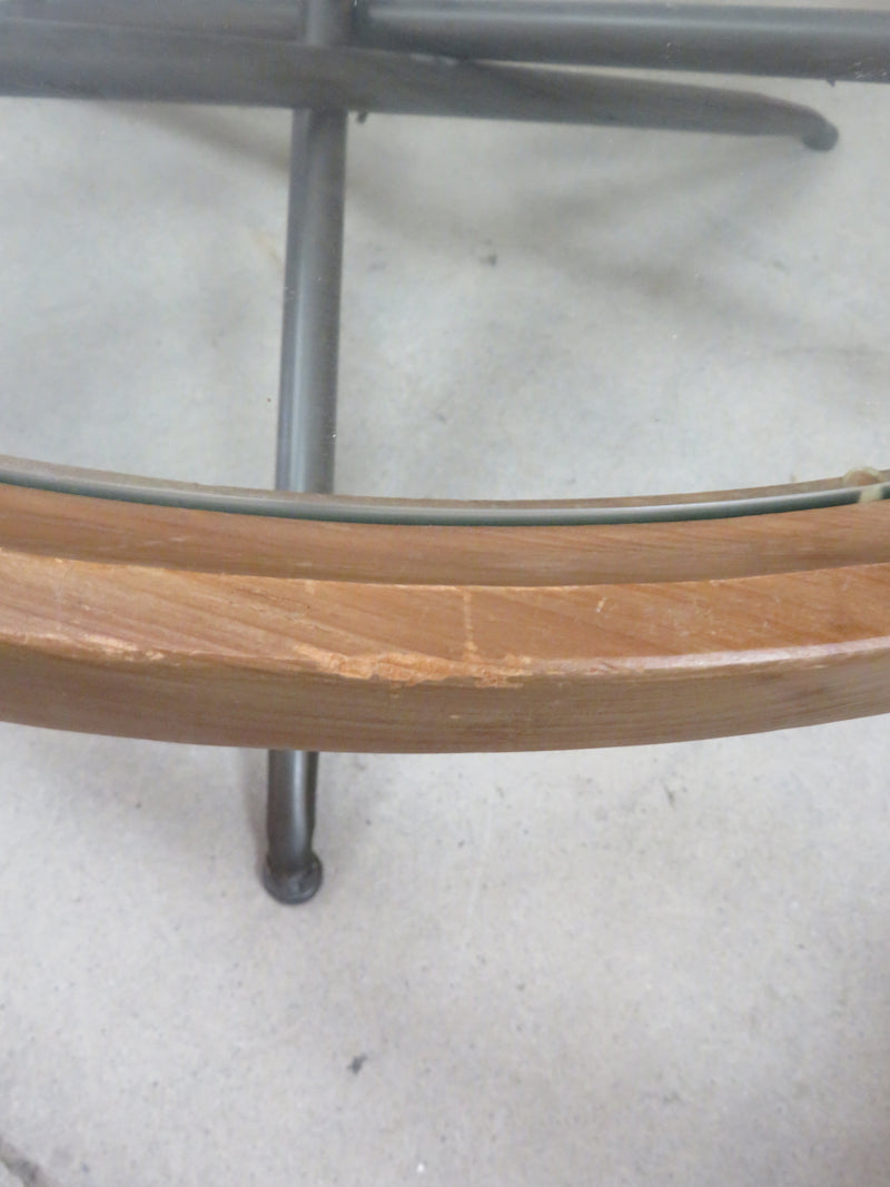 Glass-Top Coffee Table with Metal Legs