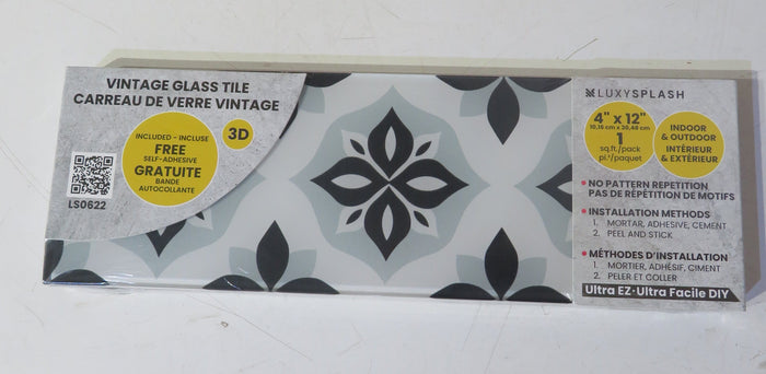 LuxySplash Vintage Glass Subway Wall Tile 4" x 12" (3 Pieces, 1 Sq. Ft./Pack)