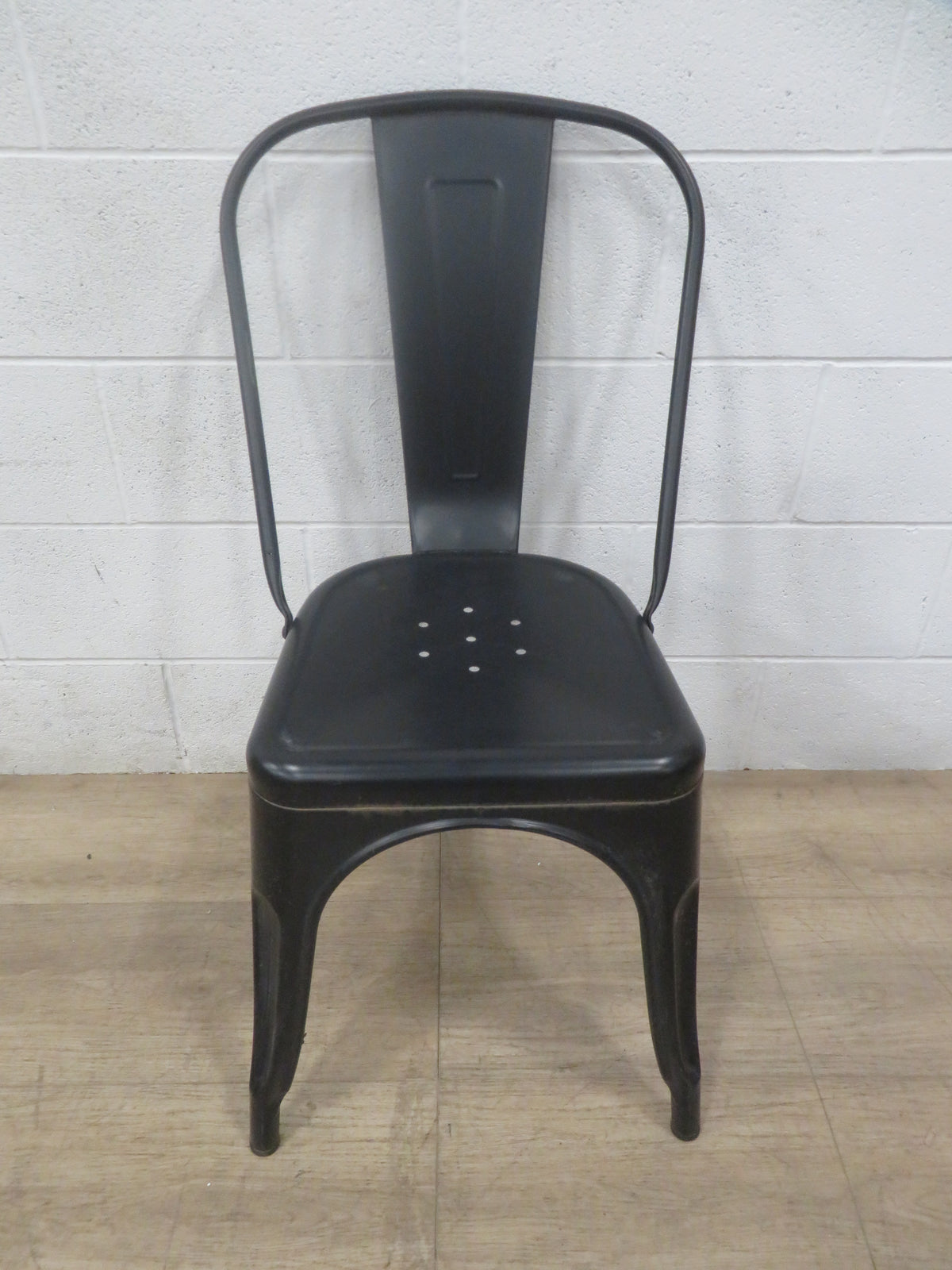 Distressed Black Metal Chair