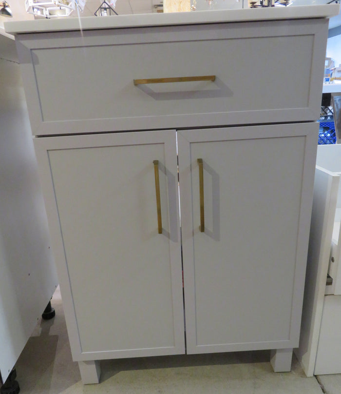 Home Decorators Collection Bilston 24 inch W x 19 inch D x 34.5 inch H Bath Vanity in Dove Grey with Engineered Marble Top