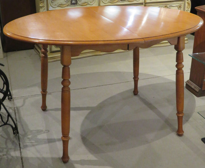 Oval Wood Dining Table with Leaf Insert
