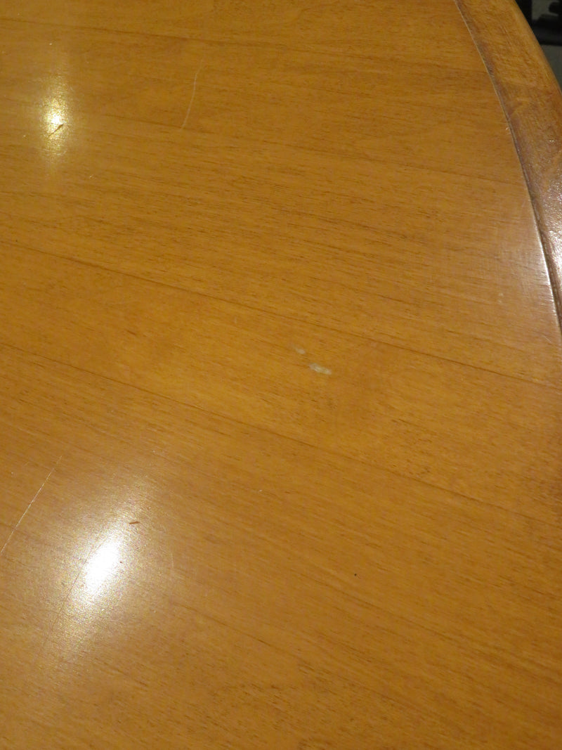 Oval Wood Dining Table with Leaf Insert