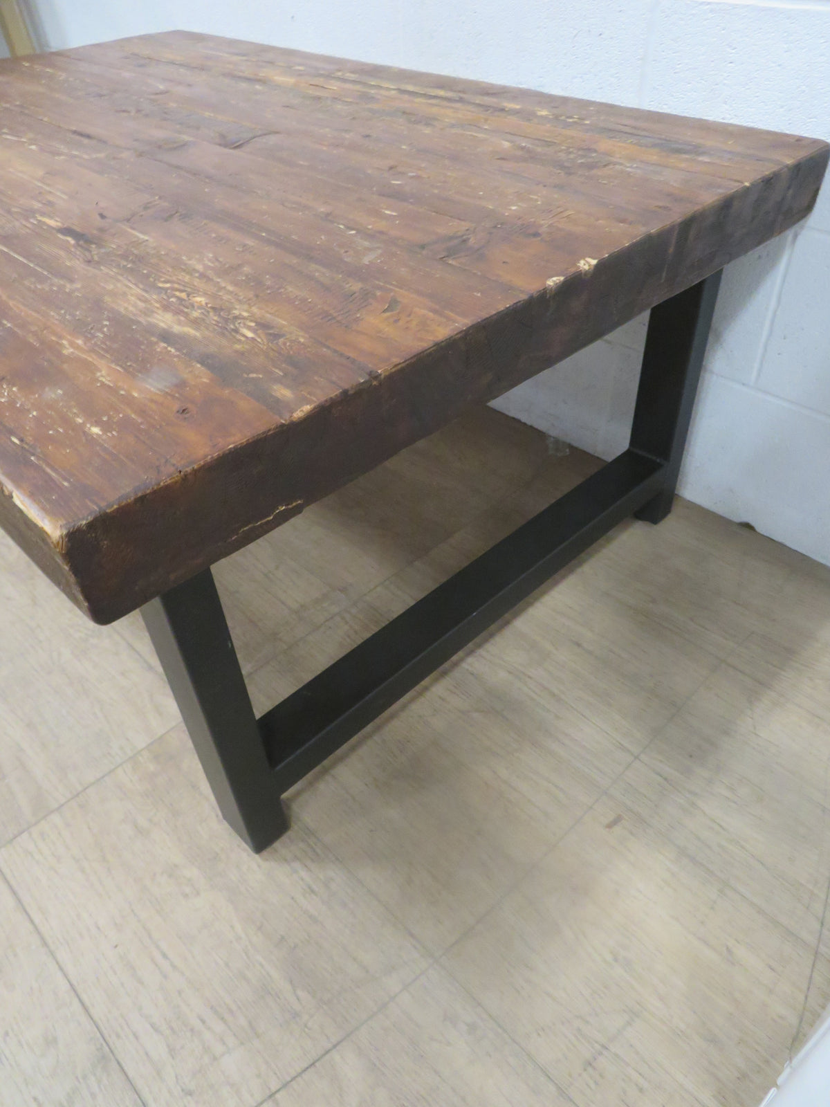 Rustic Steel and Wood Coffee Table